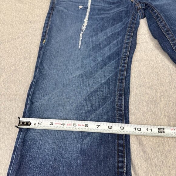 True Religion Ricky Distressed Embellished Studded Jeans Size 36X34 Y2k Straight - Picture 7 of 14